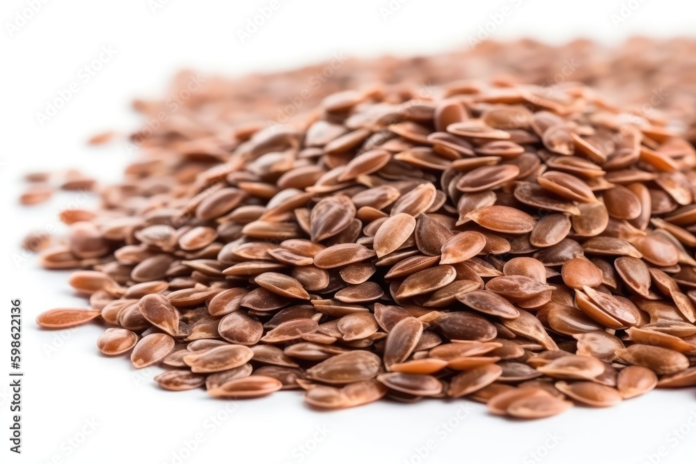Flax seed isolated on white background. Generative AI Flax seed isolated on white background. Generative AI