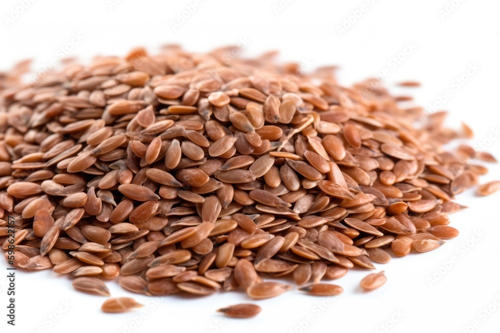 Flax seed isolated on white background. Generative AI Flax seed isolated on white background. Generative AI