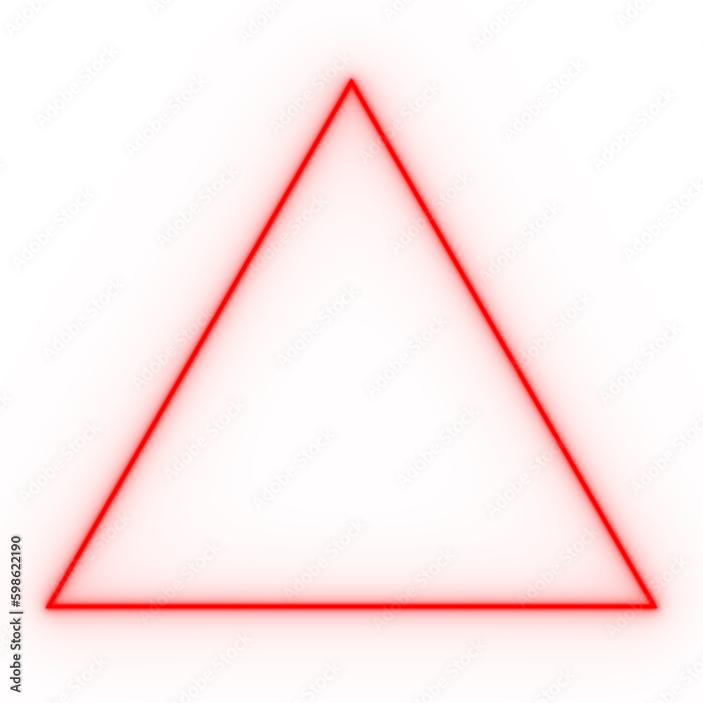 red neon triangle on a transparent background red neon triangle on a transparent background