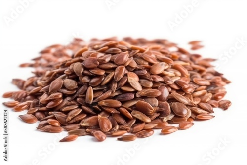 Flax seed isolated on white background. Generative AI