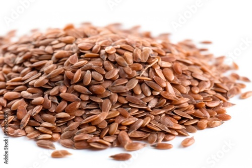 Flax seed isolated on white background. Generative AI