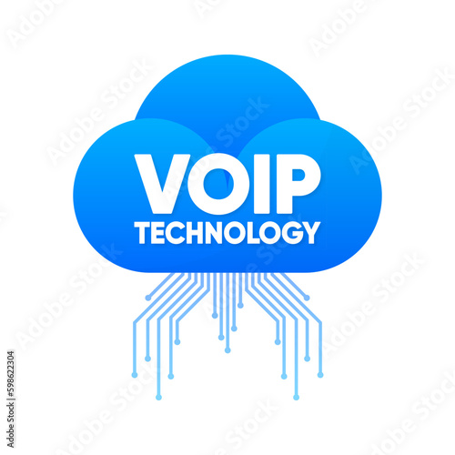 Voip Technology icon. Internet call concept connection. Voice over network, voip sign. Voice Over IP Service. Software for network phone calls. Vector illustration. Generative AI