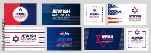Jewish American Heritage Month background or banner design template set celebrated in may