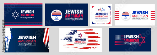 Jewish American Heritage Month background or banner design template set celebrated in may