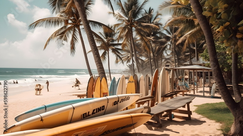 tropical beach scene summer vacation spot ,generative ai