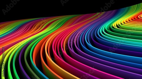 Colored multicolored lines Generative AI