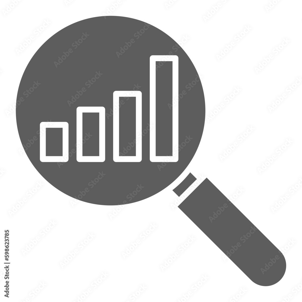 magnifying glass with graph magnifying glass with graph