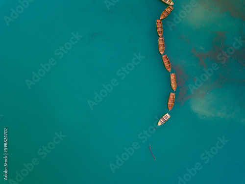 aerial view of lake braies, italy