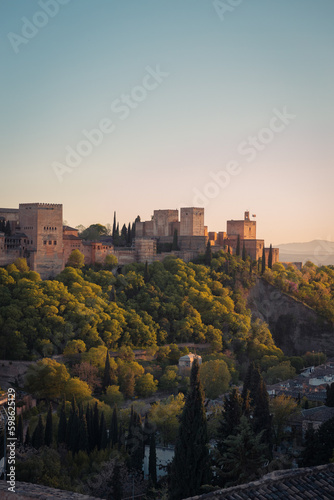 sunset over the city