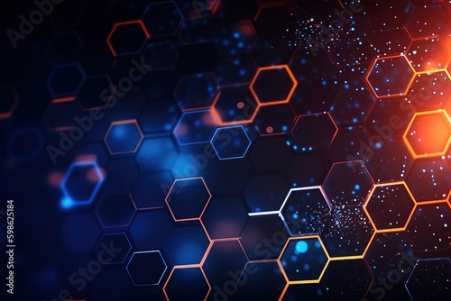 Abstract technological hexagonal , colourful background