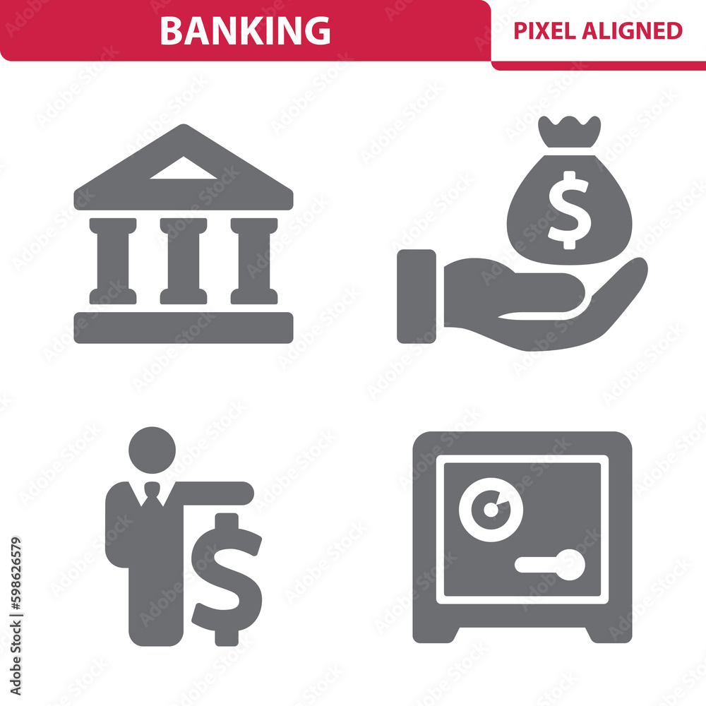 Banking Icons. Bank, Banker, Investment Vector Icon Banking Icons. Bank, Banker, Investment Vector Icon