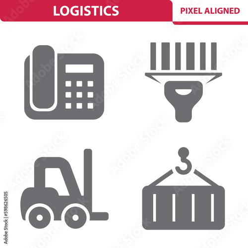 Logistics Icons. Shipping, Freight, Transportation Vector Icon