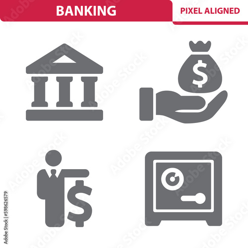 Banking Icons. Bank, Banker, Investment Vector Icon