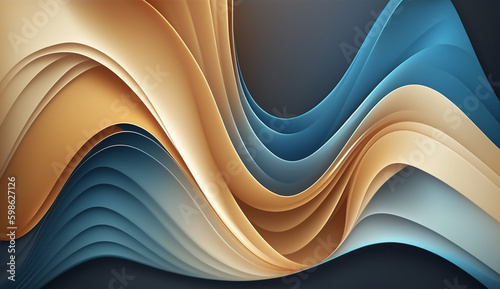 Abstract 3 dimensional digital wave background, Created with generative Ai