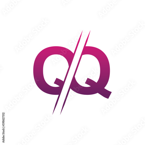 QQ letter logo design template elements. QQ letter vector logo.