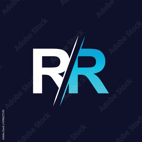 RR letter logo design template elements. RR letter vector logo.