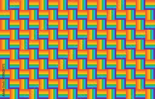 colorful rainbow pride seamless pattern. Pride month colorful Checkered plaid fabric texture background. fabric pattern seamless textile.  native traditional decoration. LGBTQ love pattern fabric tile