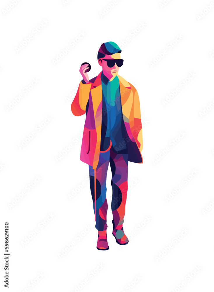 man walking in futuristic suit design Generative AI
