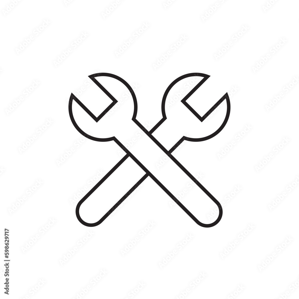 Wrench line icon, logo vector Wrench line icon, logo vector