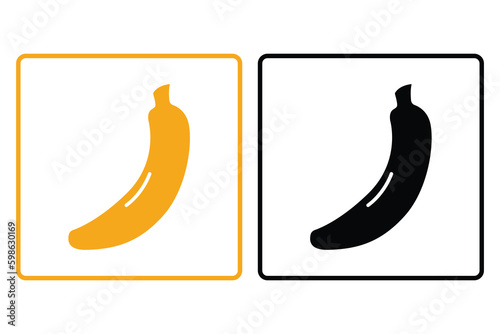 Banana fruit icon illustration. icon related to fruits. Solid icon style. Simple vector design editable