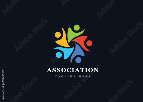 Association, social, organization logo design vector template