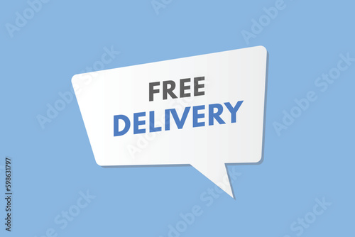 Free Delivery text Button. Free Delivery Sign Icon Label Sticker Web Buttons