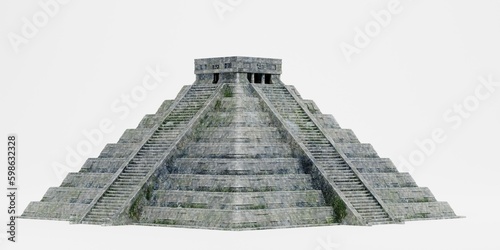 Foto Realistic 3D Render of Mayan Pyramid