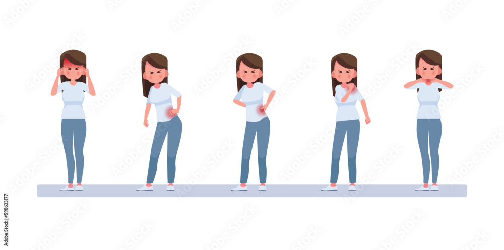 Obraz premium Office syndrome and different types of pain in woman