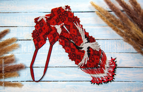 Beaded woven necklace