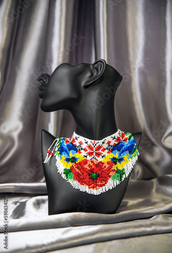 Beaded woven necklace