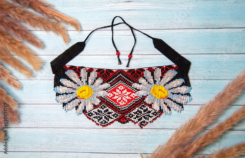 Beaded woven necklace
