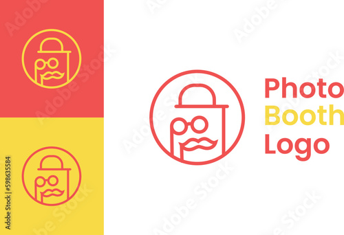Photo Booth logo design, Line art logo 