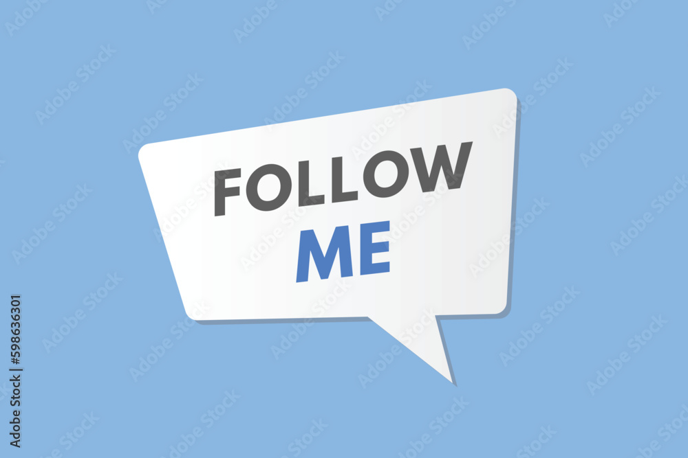 Follow Me text Button. Follow Me Sign Icon Label Sticker Web Buttons Follow Me text Button. Follow Me Sign Icon Label Sticker Web Buttons