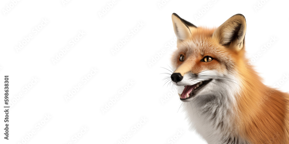 Fox on the png background created with ai technology