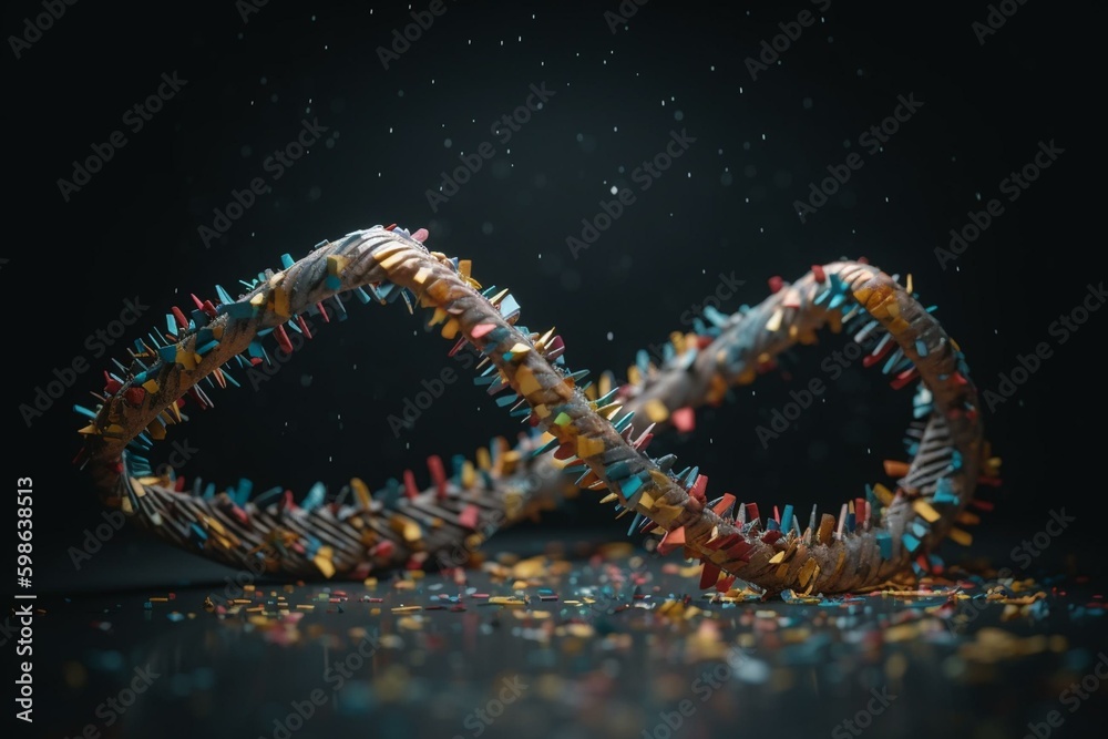 An enlarged view of a genetic error in DNA. Generative AI