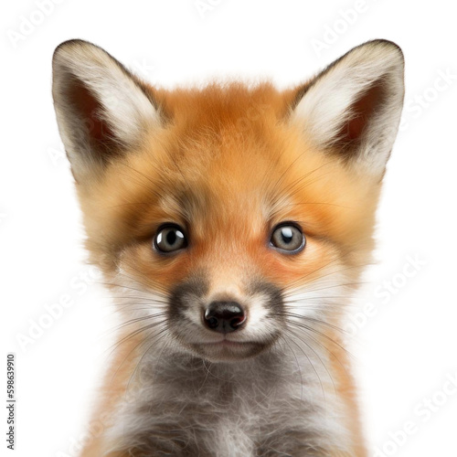 red fox baby isolated