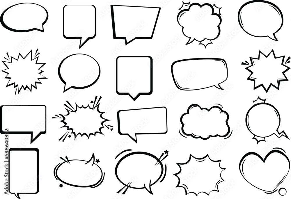 Vector speech clouds chat bubble icon. Vector illustration EPS 10 - obrazy, fototapety, plakaty 