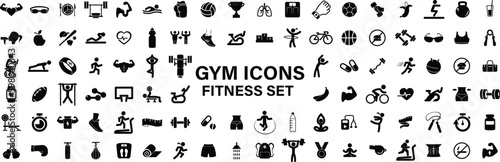 Set of Fitness Icons, GYM icons, sport fitness, Eps 10