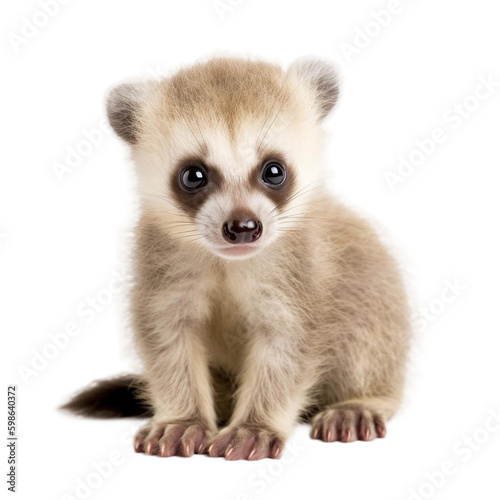 close up of a raccoon baby