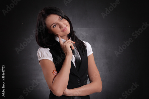 young woman in shirt and jacket