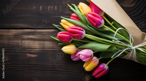 Present of colorful tulip f...