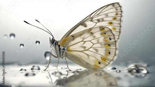 transparent butterfly water drops generative IA