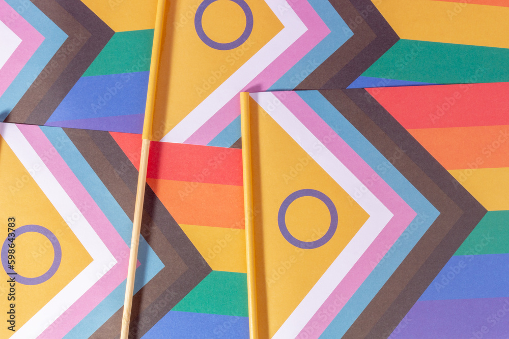 Lgtbiq+ flags messy pattern close up banner Lgtbiq+ flags messy pattern close up banner