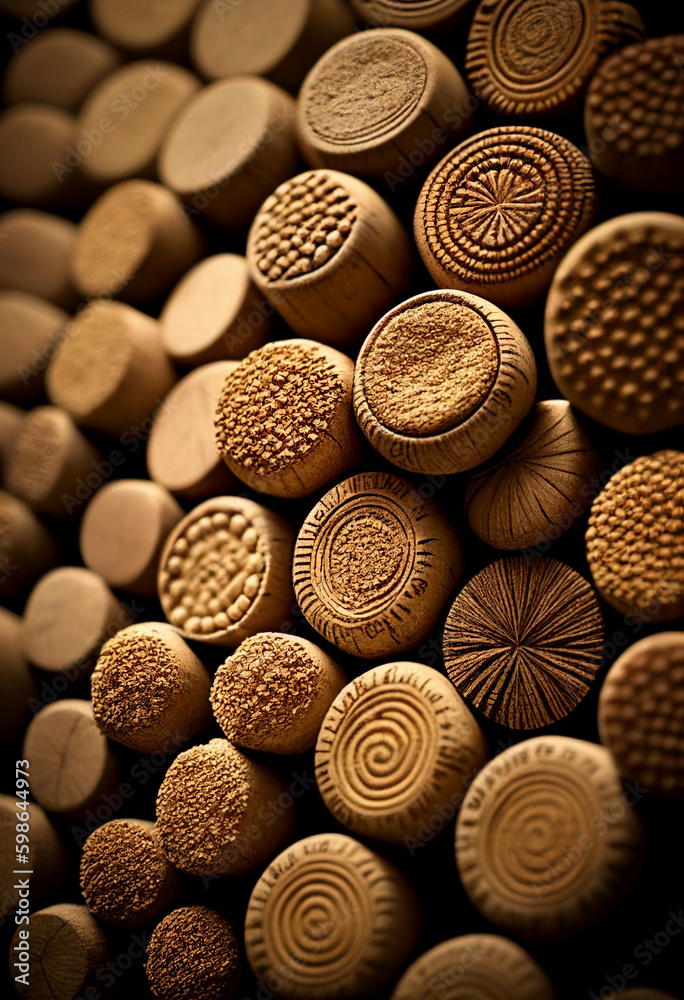 Background from a large number of corks. AI Generated Background from a large number of corks. AI Generated