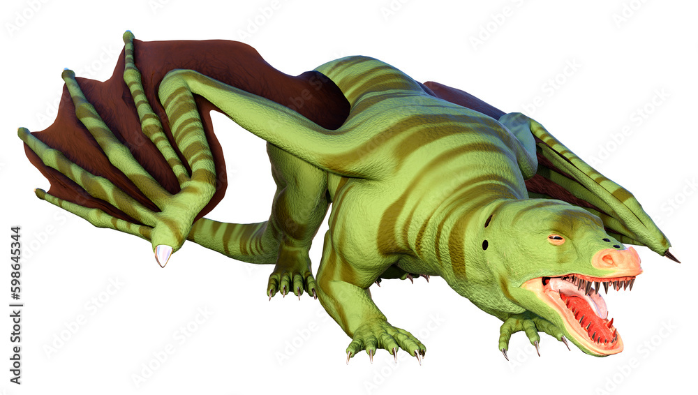 Fototapeta premium 3D Rendering Fairy Tale Dragon on White