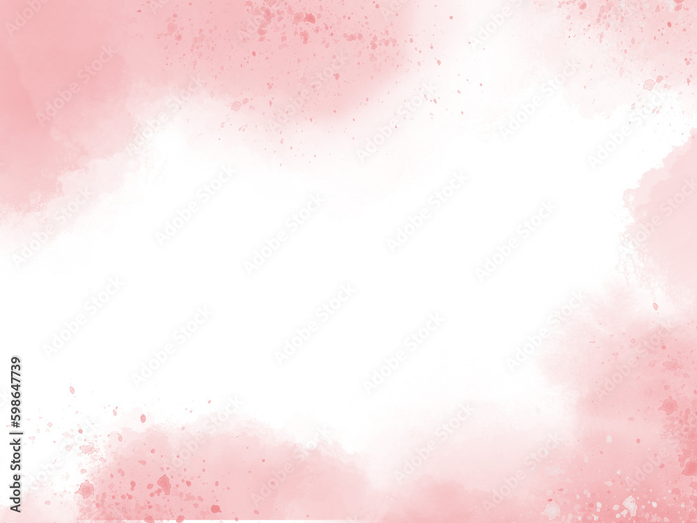 abstract watercolor background with pink clouds and dots