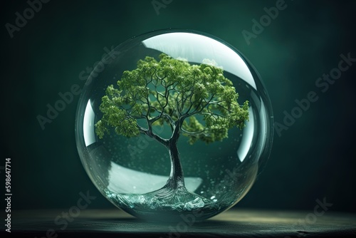 The Beauty of Nature Enclosed in a Glass Ball: An AI View of Earth: Generative AI