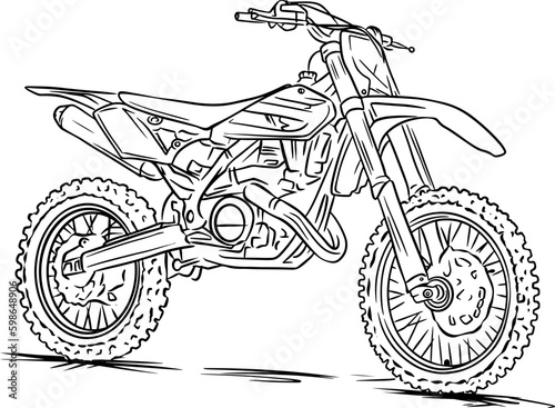 Motocross bike. Enduro sport. Vehicles for off-road driving.