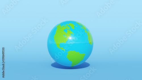 Globe Earth World Planet Map Blue Green America Geography North America Continent South America 3d illustration render digital rendering