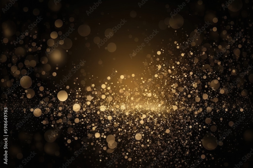Abstract golden bokeh background with glitter defocused lights and stars